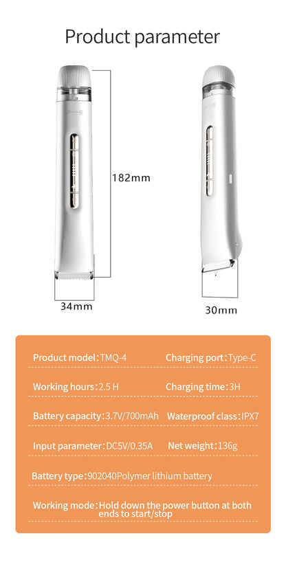 2 in 1 Electric Women Shaver Dual Head Bikini Trimmer Waterproof Wet Dry Use Facial Hair Remover for Underarm Leg Arm Body Face