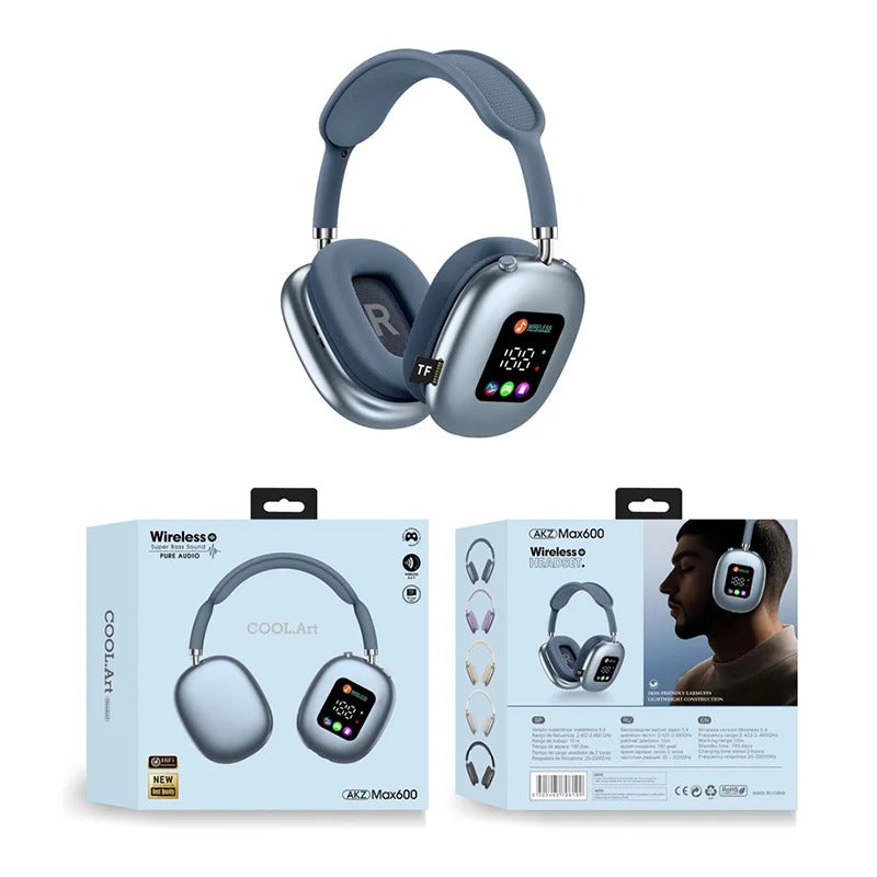 Wireless Bluetooth Headset with RGB Display Screen Card Reader Headset Long Battery life High-fidelity Earphones