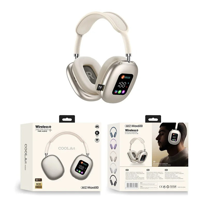 Wireless Bluetooth Headset with RGB Display Screen Card Reader Headset Long Battery life High-fidelity Earphones
