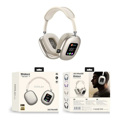 Wireless Bluetooth Headset with RGB Display Screen Card Reader Headset Long Battery life High-fidelity Earphones