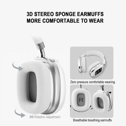 Wireless Bluetooth Headset with RGB Display Screen Card Reader Headset Long Battery life High-fidelity Earphones